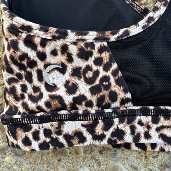 ZYIA Active Sports Bra Womens XS Tan Brown Brilliant Mesh Leopard Cheetah Print - Picture 8 of 12
